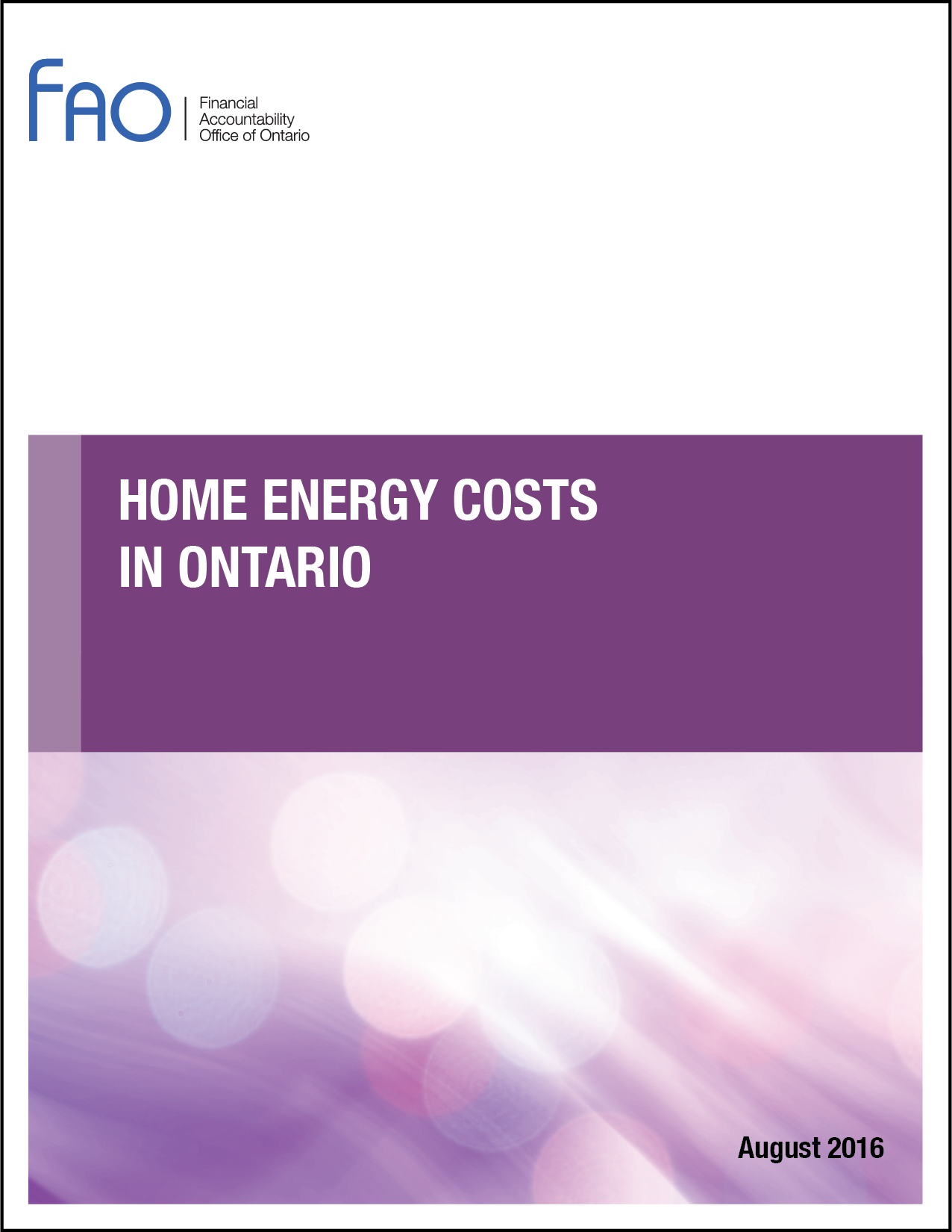 Home Energy Costs in Ontario